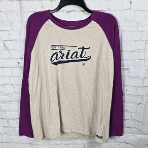 Ariat Purple and Cream Long Sleeve Shirt